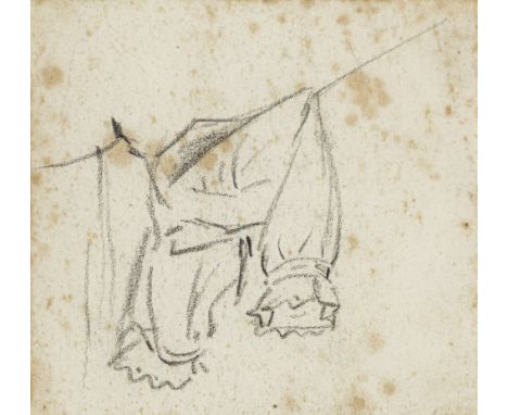 Zille, HeinrichRadeburg, 1858 - Berlin, 192913 x 14 cm, R.Unterhose auf einer Wäscheleine. Kohle auf Papier.Privatsammlung, B
