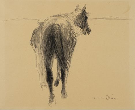 Dill, OttoNeustadt, 1884 - Bad Dürkheim, 195740 x 47 cm, R."Favorit", 1950. Kohle auf festen Papier. In Kohle unten rechts si