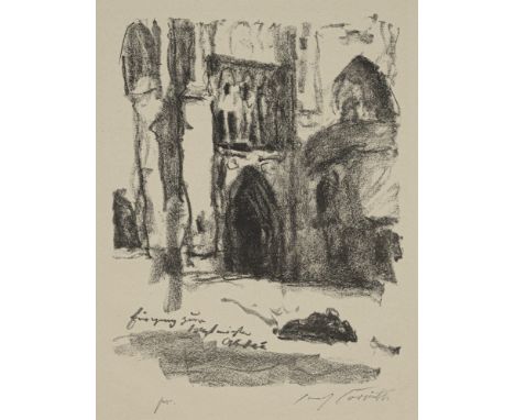 Corinth, LovisTapiau, 1858 - Zandvoort, 1925Blattgröße: 50 x 33,5 cm, o. R."Westminster-Abtei", 1920. Lithografie auf faserig