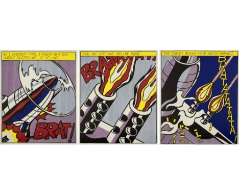 Lichtenstein, RoyManhattan, 1923 - 1997Blattgröße je 64 x 52,7 cm, o. R."As I opend fire", 1966. Farboffsetlithografie auf Bü