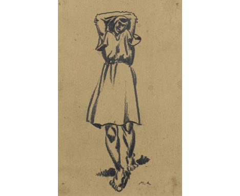 Ackermann, MaxBerlin, 1887 - Unterlengenhardt, 197520 x 12 cm, R."Tänzerin II", 1919. Graphit auf Papier. In Graphit unten re
