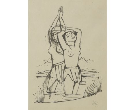 Hofer, CarlKarlsruhe, 1878 - Berlin, 195529,3 x 20,3 cm, R.Ohne Titel, 1923. Lithografie auf Bütten aus der Folge "Zenana". I