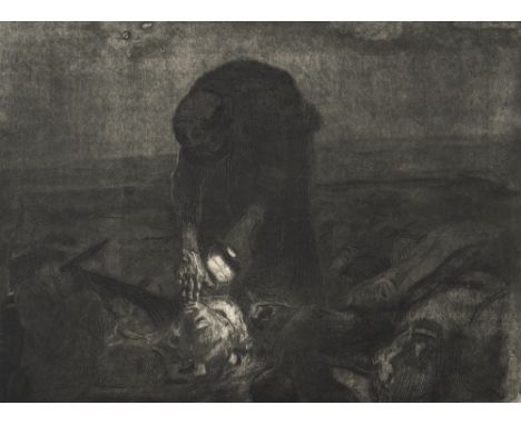 Kollwitz, KätheKönigsberg, 1867 - Moritzburg, 1945Blattgröße: 57 x 78 cm; 41 x 53,3 cm, o. R."Schlachtfeld", 1907. Radierung 