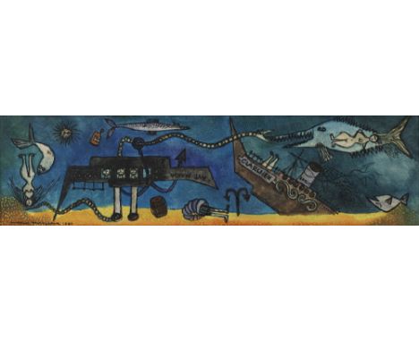 Matysiak, WalterSchweidnitz, 1915 - Konstanz, 198518 x 64 cm, R."Satiremagazin", 1961. Mischtechnik auf Hartfaserplatte. In F