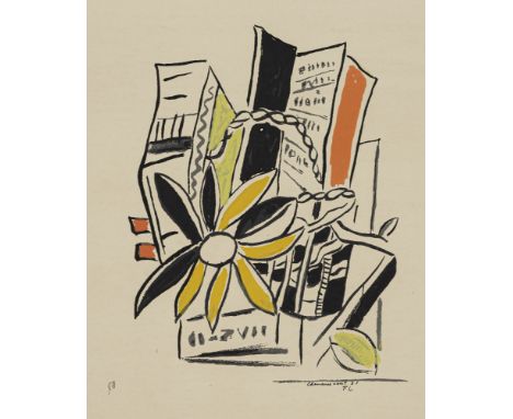 Léger, FernandArgentan, 1881 - Gig-sur-Yette, 1955Blattgröße: 56,5 x 37,5 cm, o. R.Chevres août, 1951. Farbserigraphie auf Bü