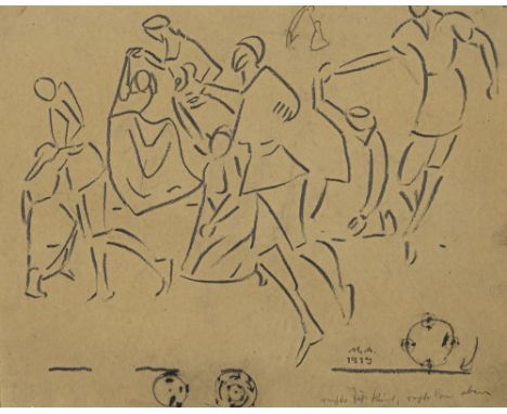 Ackermann, MaxBerlin, 1887 - Unterlengenhardt, 197523,5 x 29,5 cm, R."Tänzer III", 1919. Bleistift auf Papier. In Bleistift u