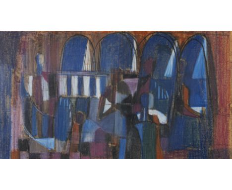 Adam, OttoKonstanz, 1901 - 197341 x 74 cm, R."Türkisches Cafe". Pastell auf Papier. In Bleistift unten rechts signiert uns rü