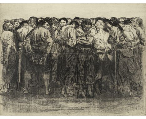 Kollwitz, KätheKönigsberg, 1867 - Moritzburg, 194532,4 x 42,2 cm, R."Die Gefangenen", 1908. Radierung auf Bütten aus der Folg