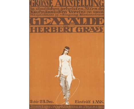 Grass, HerbertMannheim, 1886 - Heidelberg, 197860 x 41,5 cm, o. R."Grosse Ausstellung - Gemälde - Herbert Grass", um 1920. Fa