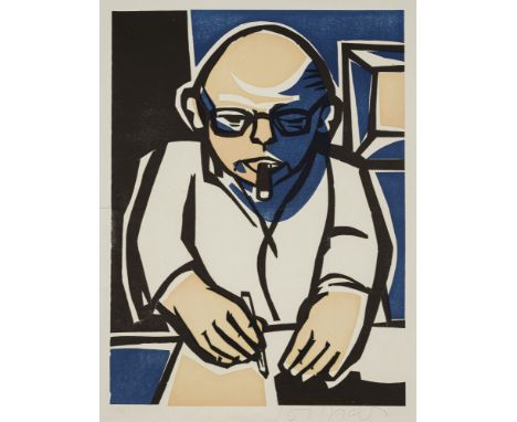 Ibenthaler, PaulLörrach, 1920 - Eichsel, 2001Versch., o. R.2 Bl.: Ohne Titel. Farblinolschnitte auf Papier. Beide in Bleistif