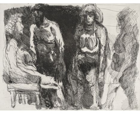 Hrdlicka, AlfredWien, 1928 - 2009Blattgröße: 49,5 x 65,5 cm, o. R."Bildhauerstudie", 1970. Radierung auf Bütten. In Bleistift