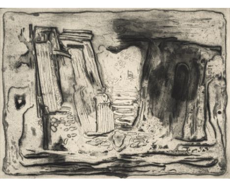 Kaus, MaxBerlin, 1891 - 1975Blattgröße: 64 x 85 cm, o. R"Ostia antica II", 1961. Radierung auf Bütten. In Bleistift unten lin