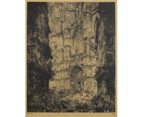 Bruycker, Jules deGent, 1870 - 194561 x 48,5 cm, R."Cathédrale d' Anvers". Radierung auf Bütten. In Bleistift unten rechts si