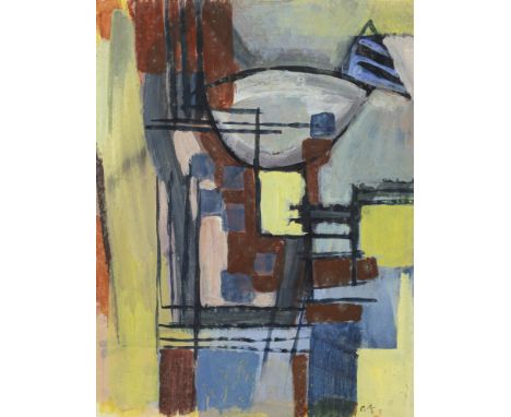 Adam, OttoKonstanz, 1901 - 197343,5 x 33 cm, R.Komposition. Tempera auf Papier. In Tempera unten rechts monogrammiert.Privats