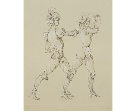 Fini, LeonorBuenos Aires, 1908 - Paris, 1996Blattgröße: 57 x 47,5 cm, o. R.3 Bl., Scène de théâtre, um 1970. Farbradierung au