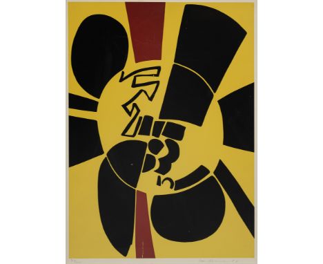 Ackermann, MaxBerlin, 1887 - Unterlengenhardt, 1975Blattgröße: 71,5 x 51 cm, R."Gelbe Rotation", 1967. Farbserigraphie auf le