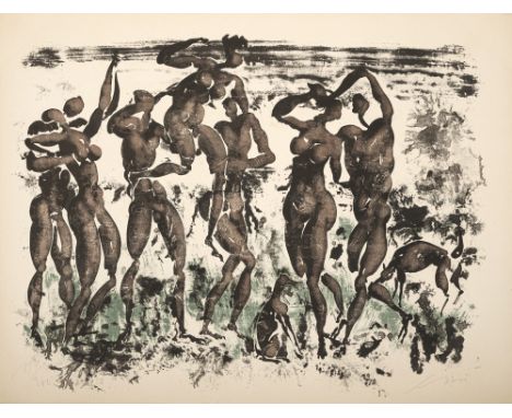 Erni, HansEntlebachtal/Luzern, 1909 - 2015Blattgröße: 40,5 x 54 cm, o. R."Moisson", 1954. Farblithografie auf Bütten. In Blei