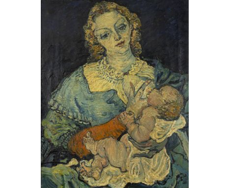 Anonym93 x 71 cm, R.Mutter mit Kind. Öl auf Leinwand. Rückseitig mit einem Etikett des Höri-Museums, Gaienhofen.Privatsammlun