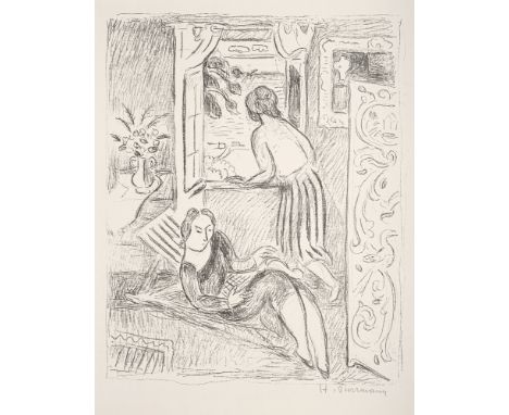 Purrmann, HansSpeyer, 1880 - Basel, 1966Blattgröße: 54,5 x 45 cm, o. R."Frauen am Fenster", 1956. Lithografie auf Umdruckpapi