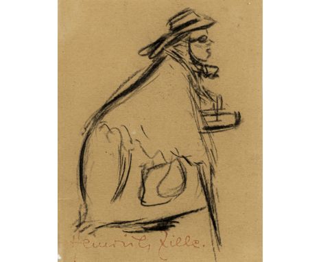 Zille, HeinrichRadeburg, 1858 - Berlin, 192918,5 x 14 cm, R.Alte Frau. Kohle auf Papier. Nachlassstempel.Privatsammlung, Bade