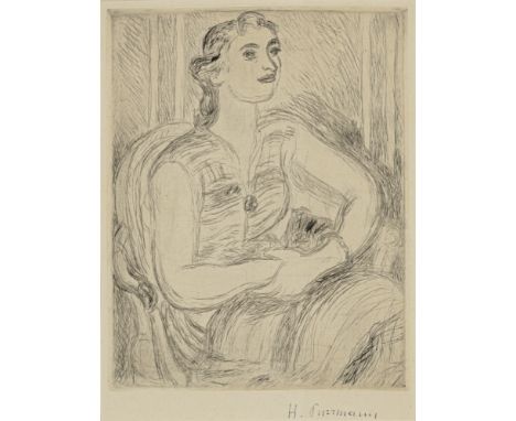 Purrmann, HansSpeyer, 1880 - Basel, 196627 x 21 cm, R."Bildnis Eva Maria Henschel", 1960. Radierung auf Kupferdruckkarton. In