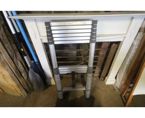 A metal telescopic ladder