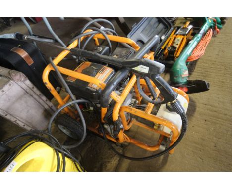 An Evolution pressure washer with an Evolution 4 stroke petrol engine, hose, lance