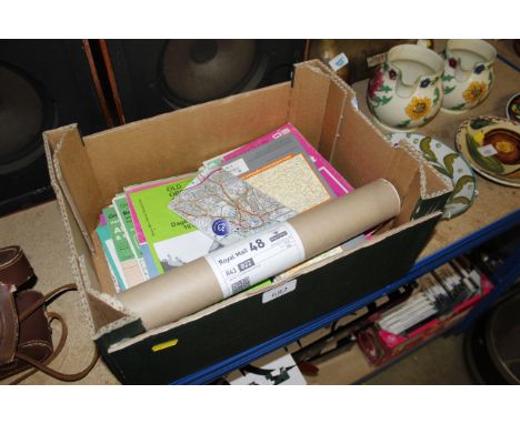 A box of Ordnance Survey maps