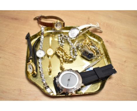 A collection of wristwatches, including Lorus and Rotary