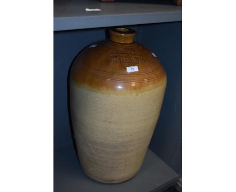 Local interest* a large buff stoneware flagon, named E Hudson &amp; Co, Wine &amp; Spirit Merchants Ulverston, 56cm
Condition