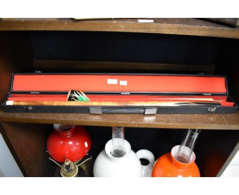A BCE snooker cue, L146CM, sold with a black hard carry case