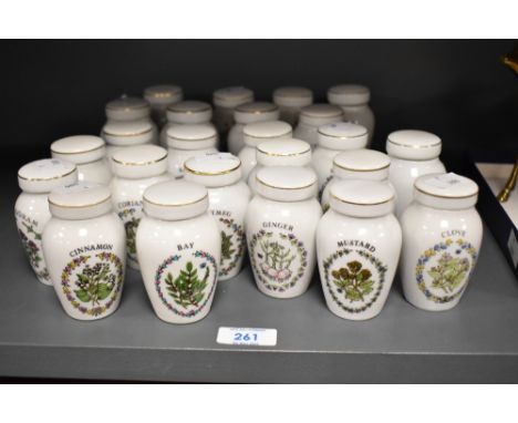 24 miniature Gloria concepts-franklinmint fine porcelain herb jars with covers, h8.5cm, sold together with a Seiko travel clo