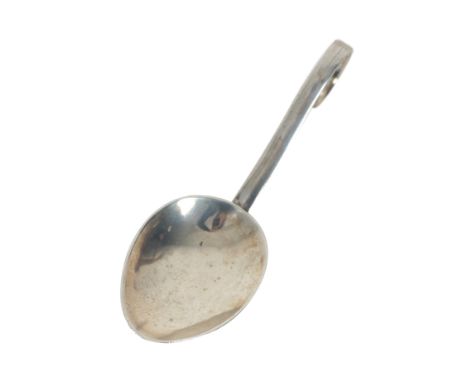 A GEORGE VI SILVER CADDY SPOON by EJ Houlston, Birmingham 1921, with loop terminal, 9.3cm long 