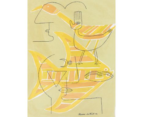 Victor Brauner, Traces Intestices, original lithograph for XXe Siecle 1963, printed by Mourlot, image 31cm x 23cm, framedGood
