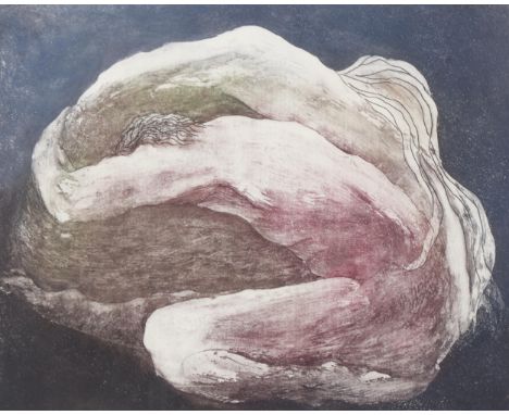 Signe, Petrified Embrace, coloured etching, signed in pencil, no. 6/30, plate 30cm x 37cm, framedGood condition