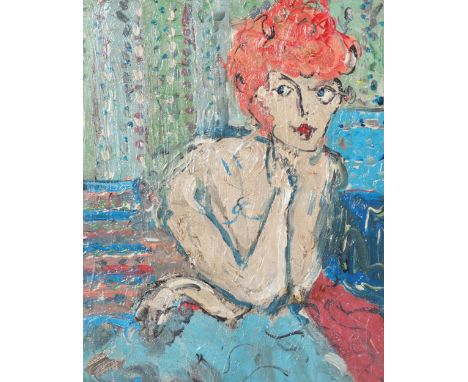 Portrait of a girl, contemporary oil on board, 50cm x 40cm, framed