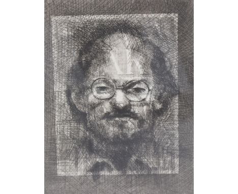 Melvyn Petterson (1947), etching on paper, Portrait of a Man, 20cm x 14.7cm, mounted, glazed and framed