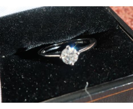 Platinum diamond solitaire ring, approx .25ct (size K 1/2) 