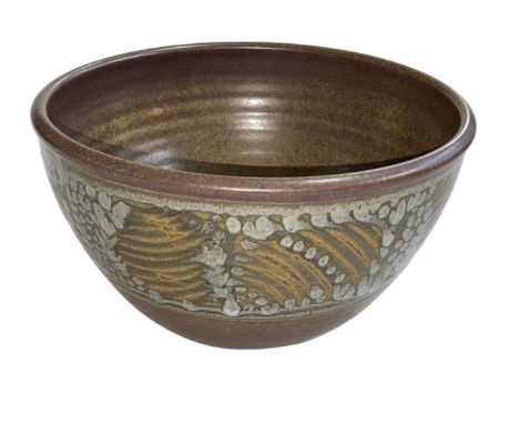 David Lloyd Jones pottery bowl, 25cm diameter.