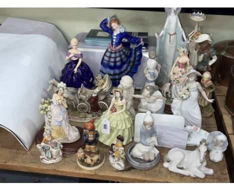 Collection of five Lladro, Nao, Hummel, USSR horse, Compton and Woodhouse, figurines, etc.