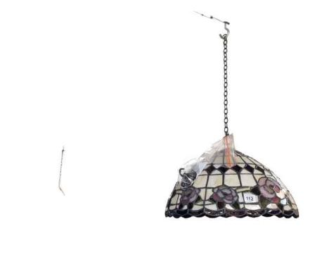 Pair of Tiffany style leaded glass light shades.