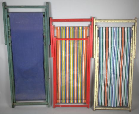 Three Vintage Deck Chairs 