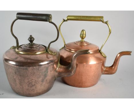 Two Vintage Copper Kettles 