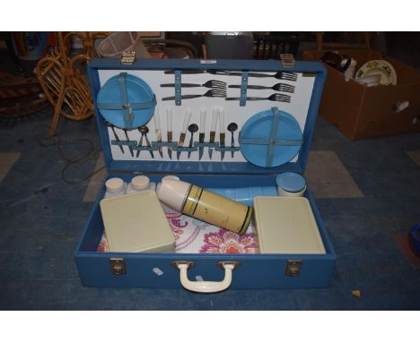 A Vintage Picnic Hamper and Contents, 57.5cm Wide 