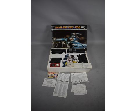 A Scalextric 500 Electric Model Racing Set, Complete with Cars, Track, Accessories, Controllers, Printed Ephemera etc 