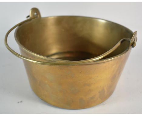 A Vintage Brass Jam Kettle, 24cm Wide 
