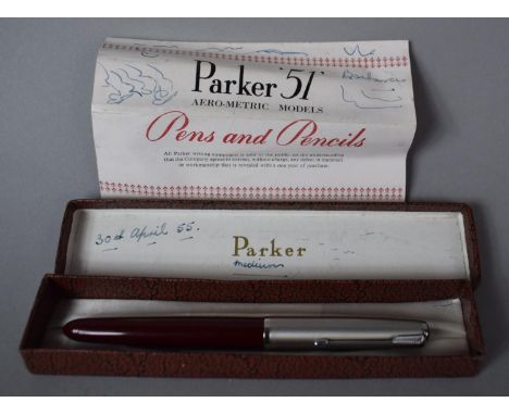 A Vintage Parker 51 Ink Pen with Instruction Leaflet 
