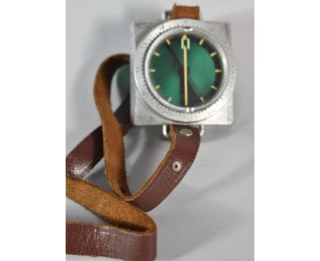A Finnish Military Pilot's Compass with Wrist Strap, Stamped Suunto Oy, Helsinki 