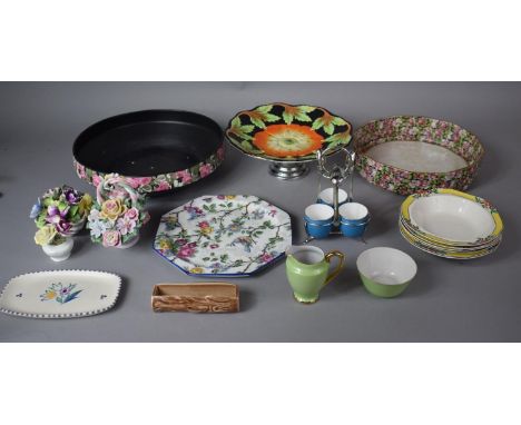 A Collection of Mid/Late 20th Ceramics to Include Winton Ware Chintz Bowl, Plates, Crown Seven Spoon and Egg Holder, Jug, Poo