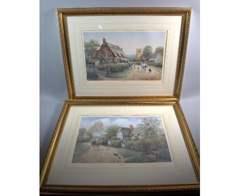 A Pair of Gilt Framed Limited Edition Prints by R Sinim, "Church Lane" and "Tillington Farm", Both Signed in Pencil by the Ar